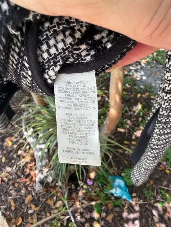 Rebecca Taylor Jacket tweed leather trim zipper legally blonde 2000s classic - Picture 6 of 6